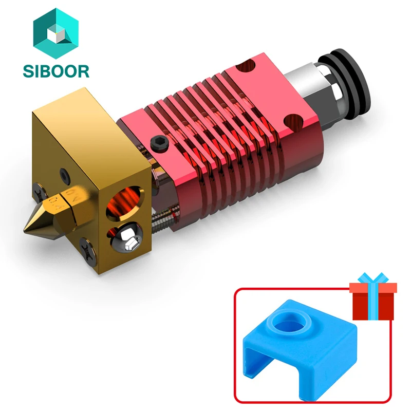 MK8 Zostavené súpravy HOTEND pre extrudéry pre Ender 3 5 6 CR-8/10 TLAČNÉ TLAČNÉ TLAČOVANIE HLIDÍNA HLANDICKÝ ZLATNÝ BLOK 3D TLAN
