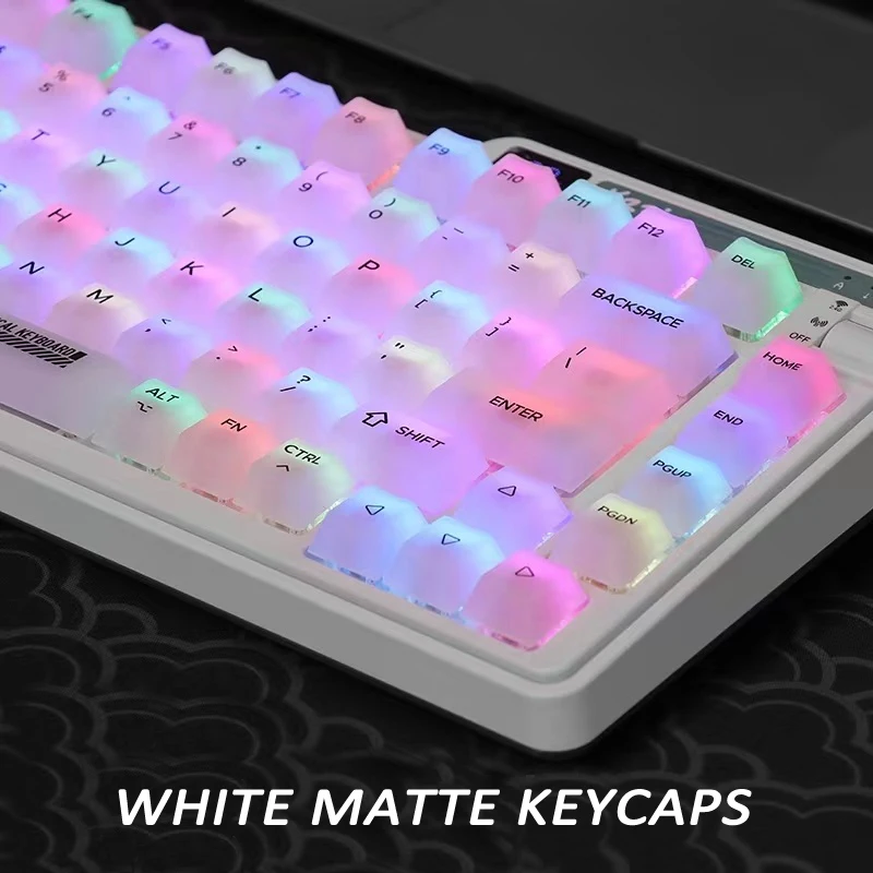 Mliečna biela klávesnica matná hmla Transparentné matné pc 12Keys čerešňa pre mechanickú klávesnicu arabský ruský ruský Kórejský Kean Keycap