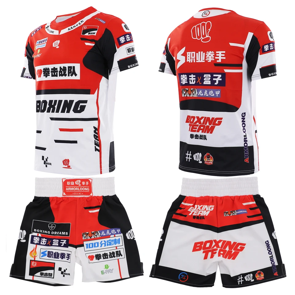 MMA Fitness Set Training Tréningové oblečenie rýchle sušenie bojujúce proti športu s krátkym rukávom Krátke rukávy Tričko Judo Muay Thai