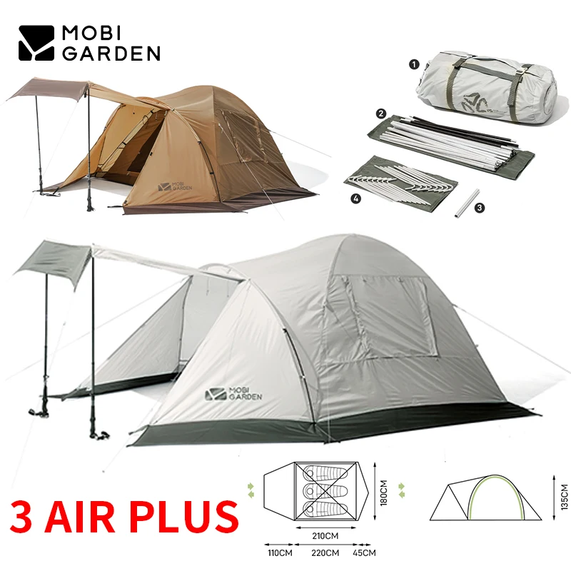 Mobi Garden Camping Stan so snehovou sukňou 4 sezóna vonkajšia zima 2-3 osoby nepremokavé veľké vesmírne hal