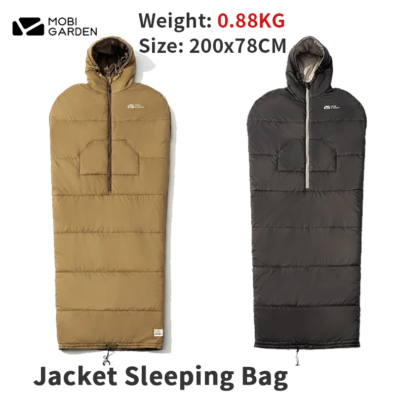 Mobi Garden Hooded Spacect Balge UltraLight 880G Multifunkčný kemping Spaľba 5 ℃ ~ 20 ℃ Jazdec voľného voľného času