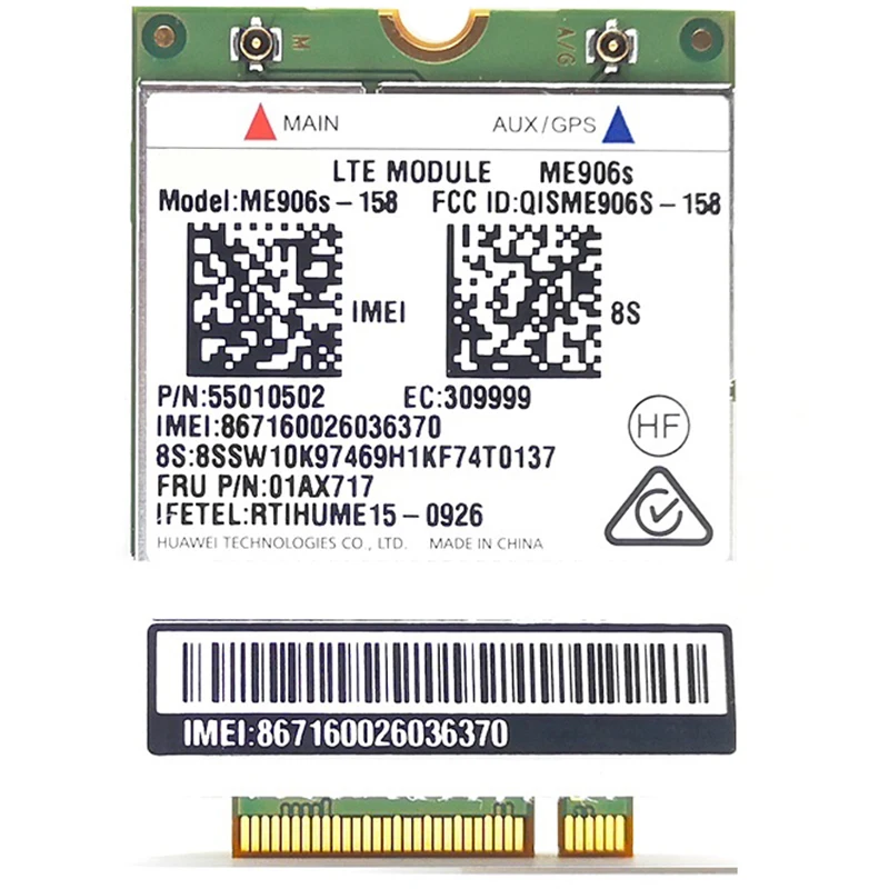Mobilná širokopásmová karta ME906S pre Lenovo X260 T460 T560 X1C L560 P50 LTE HSPA+ 4G Modul ME906S-158