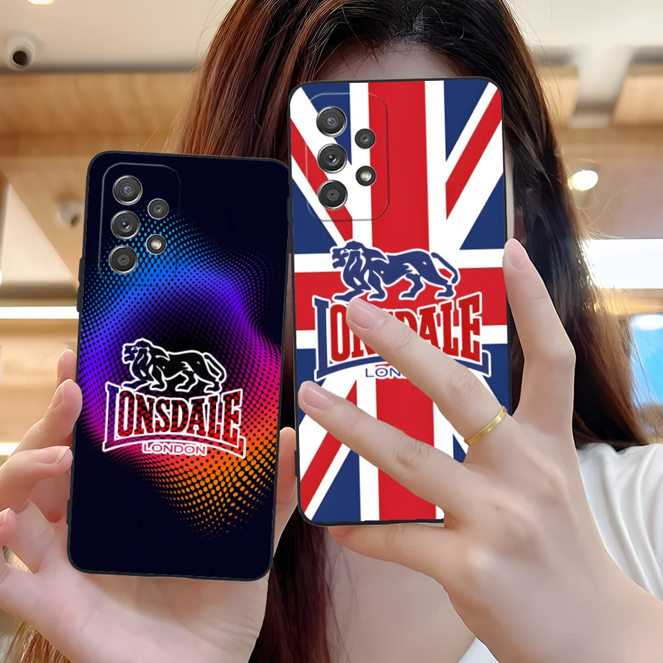 Mobilné puzdro L-lonsdales pre telefón Samsung Galaxy A91 73 71 70 54 53 52 34 24 21 21 S 5G Čierne mobilné telefóny Cover Smartphone