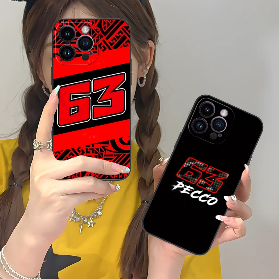 Mobilné puzdro na telefón Pecco Bagnaia pre iPhone 16 15 14 13 12 11 x xr xs 8 7 Pro Max Plus Mini Black Cover Smartphone Celfonhones