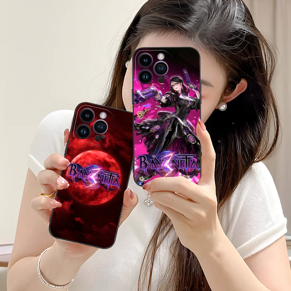 Mobilný puzdro na telefón Bayonetta pre iPhone 16 15 14 13 12 11 x xr xs 8 7 pro Max Plus Mini čierne mobilné telefóny Smartphone Cover