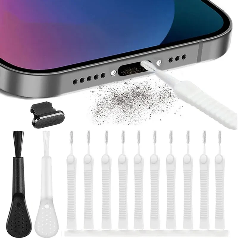 Mobilný telefón nabíjací port Drap Drap Demand Súprava pre iPhone Samsung Xiaomi Universal Phone DustodoPuste Cleant Brush