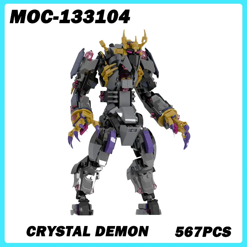 MOC-133104 Mech Series Crystal Demon Building Blocks, DIY Model, Zostavujú tehly, vysoké náročné hračky pre skladanie vianočných darčekov 567ks