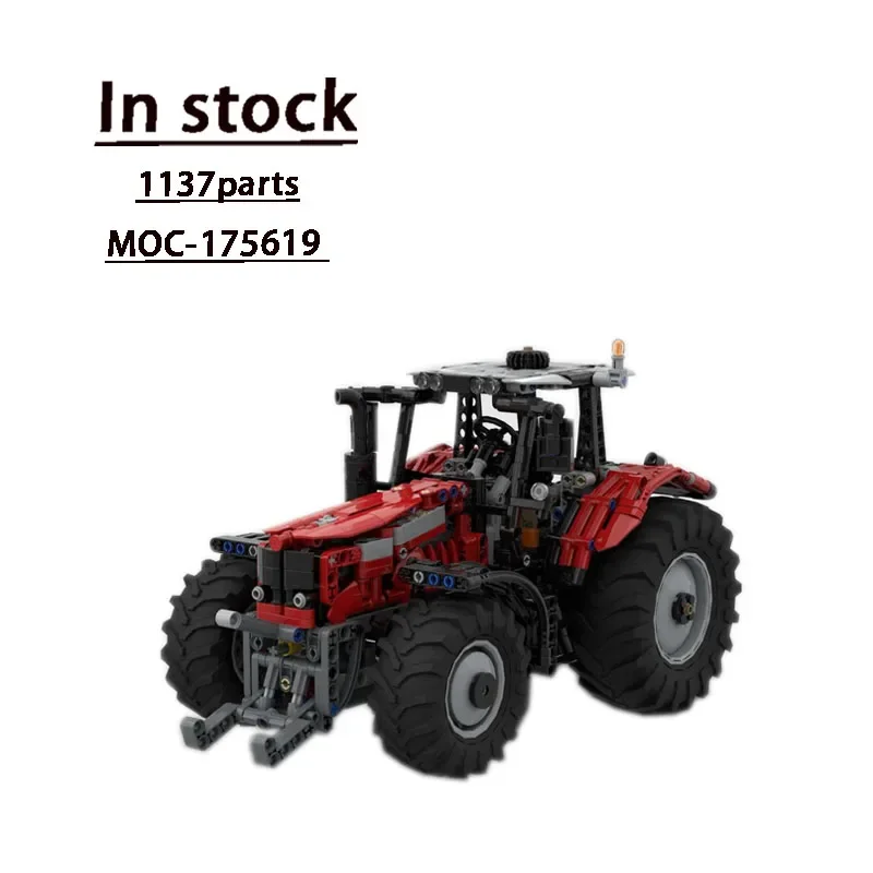MOC-175619 Červená poľnohospodárska dopravná transportná traktor Zostava Zostava Bluch Model 1137