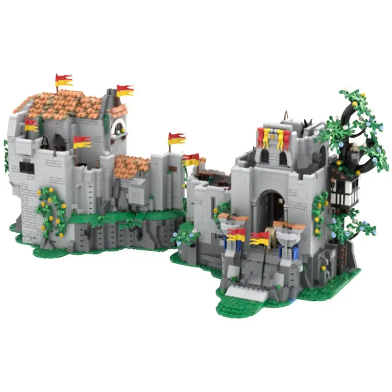 MOC-187043 Lions Castle Model tehly Architektúra Stredoveké veže stavebné bloky dekorácie kreatívne zhromaždenie hračky pre deti darček