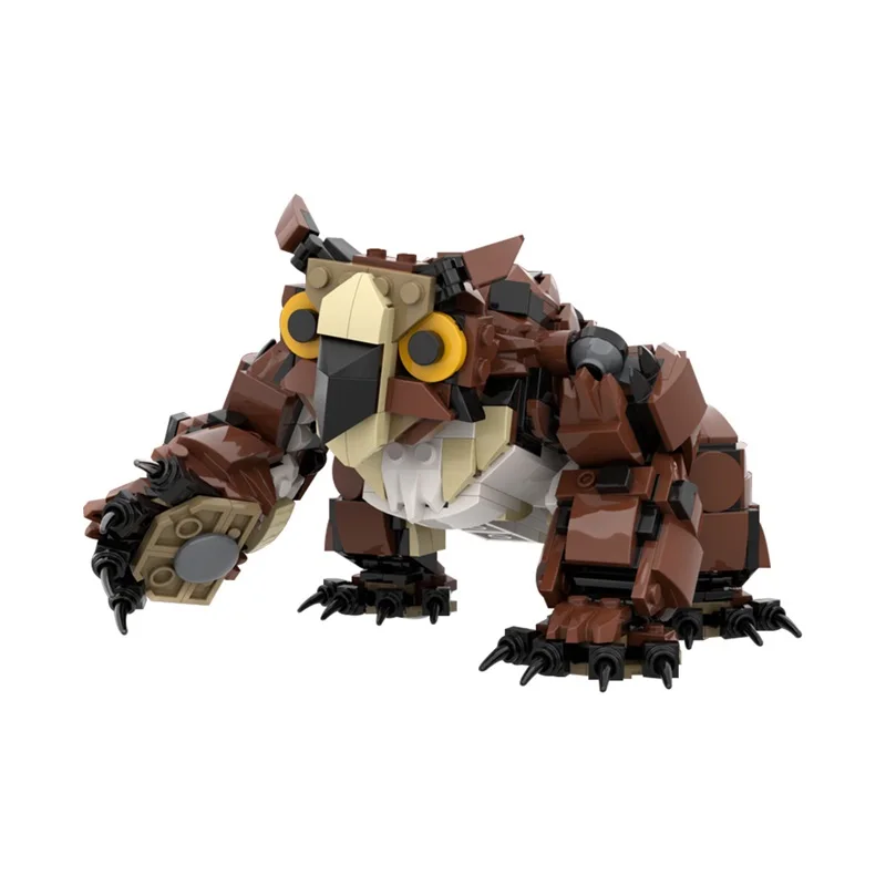 MOC-191156 Grand Owlbear Model Building Blocks Blocks Magic Owl Bear Animal Horror Action Monster Zhromaždenie tehly halloween darček