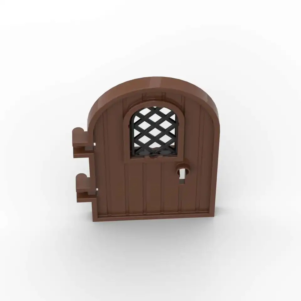 MOC 1PCS 64390 30046 4x6 okrúhle horné budovy dverí s oknom a zámkovými otvormi tehly častíc Puzzle Hray pre deti Detské darčeky