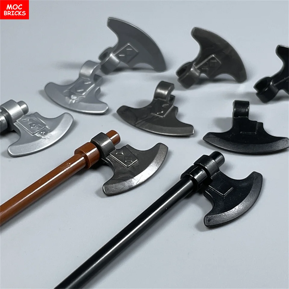 MOC Bricks Ninja Weapon Bar Ax 53454 63965 18274 28921 93790 Akčná figúrka vojakov figúrky Deti Plastové hračky