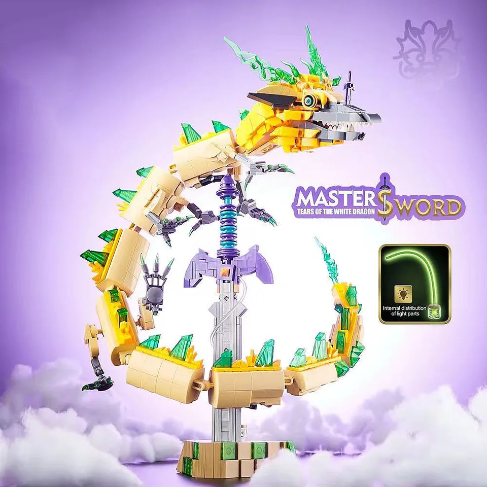 MOC Bricks Zeldaing Wild Breath Master meč slzy bieleho draka stolných ozdoby Budov