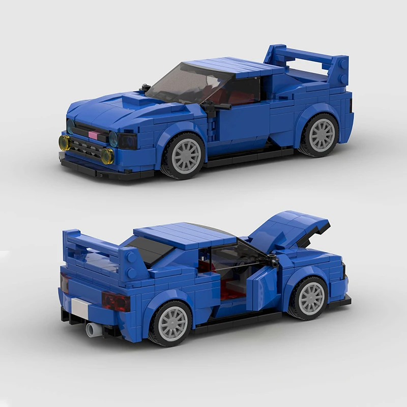 MOC City Speed ​​Champions Racing Car R34 R32 Skyline GT-R Budovacie bloky Supercar Racers Vozidlo