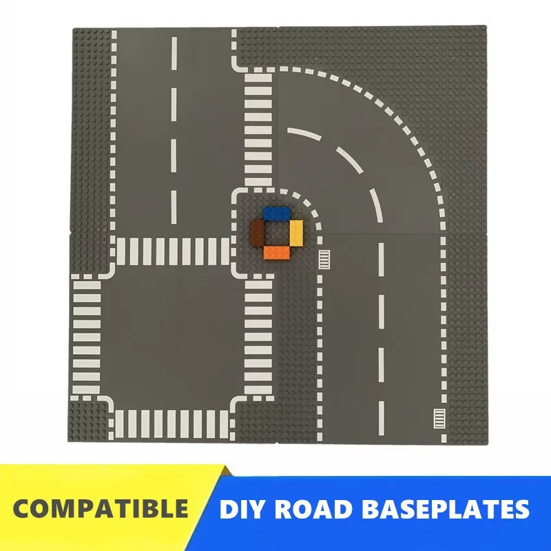 MOC Classic Blocks Baseplates Plastové stavebné hračky Stavebné bloky kompatibilné City Street Road základne hračky pre deti