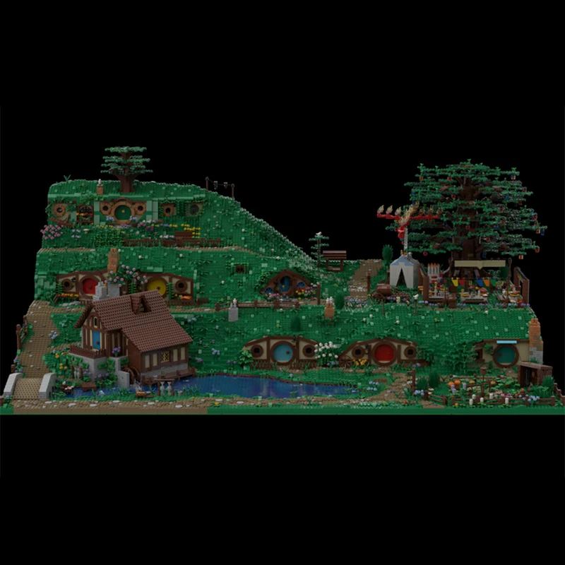 MOC Creative Expert Film Lorded of Rings Hobbiton Scenár Model Building Blocks DIY Zhromaždenie tehly Hračky pre deti vianočné darčeky