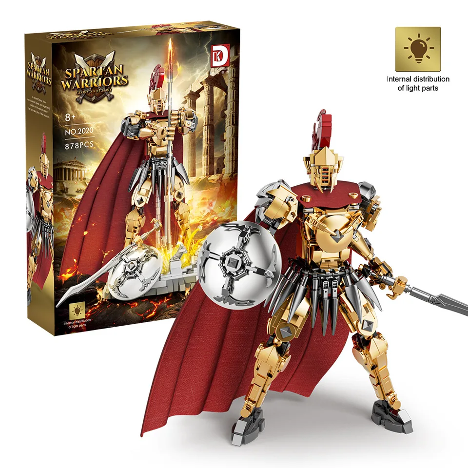MOC Creative Expert Spartan Stredoveké vojak Warrior Building Blocks Blue Educational Model Brick Puzzle Hračky pre deti vianočný darček