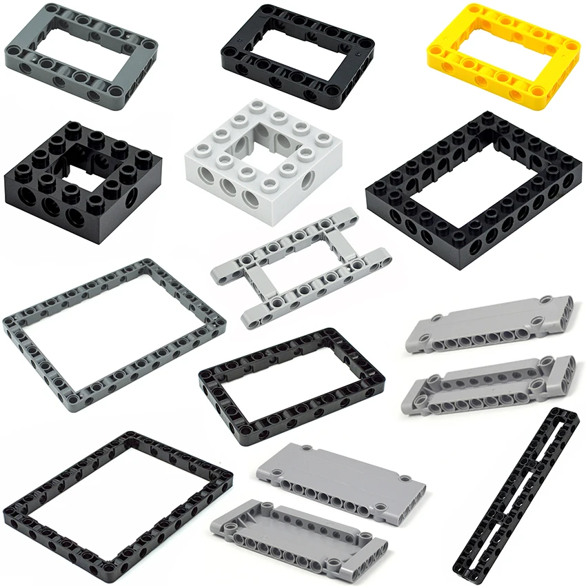 MOC High-Tech Husté tehly modifikované zdvíhacie lúče štvorcový rámec Arms Build Block Block DIY Hračky 65803 64179 15458 67491