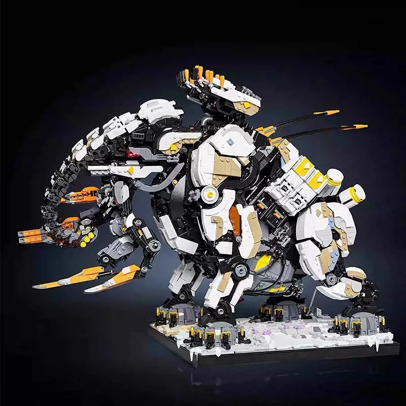 MOC Horizon Dawn Thunders nula Giant dlhý krk na krk macha zviera zubné bloky Set Mechanical Giraffe Monster Bricks Hray