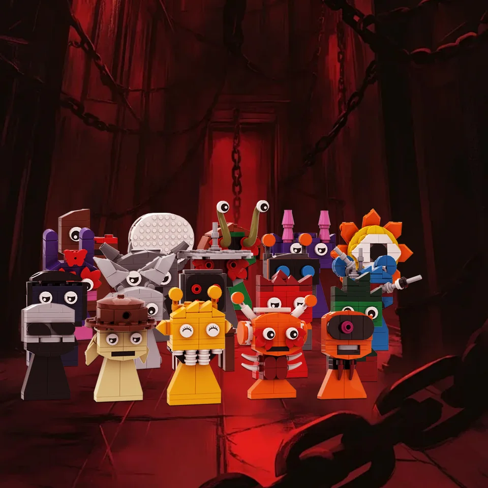 Moc Hot Game Incredibox Sprunki Elf Doll Building Blocks Dark Horror Action postava Zhromaždená tehlová hračka Halloween vianočný darček