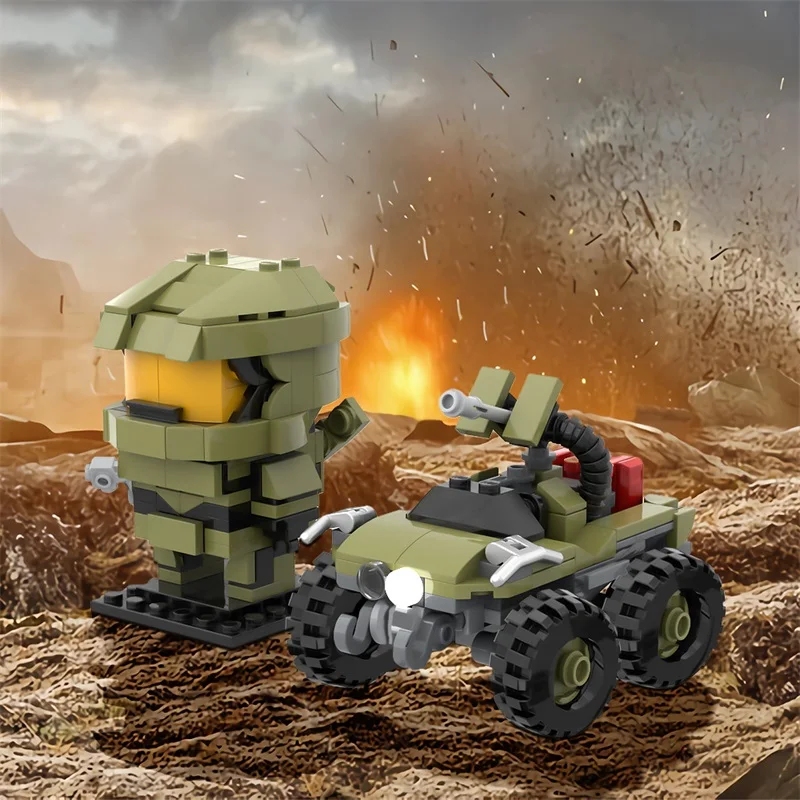 MOC MASTER HLAVY WARTHOG Model BUDOVANIE BLAKY TANKY VOJENICKÝ AKCION AKCION Zostavený