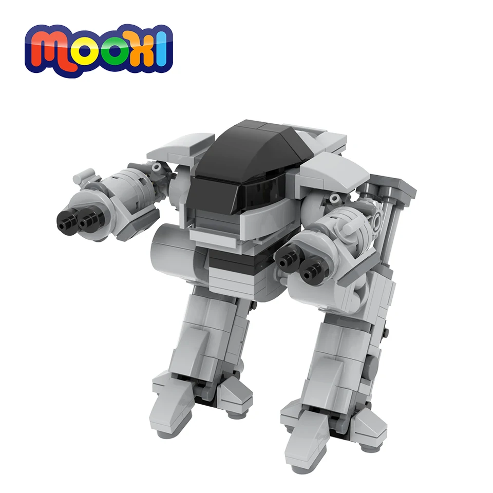 MOC1205 ED-209 Sci-Fi Film Figure Mecha Robot Police Droid Build Build Block Hračky pre deti festival narodeniny darček priateľ