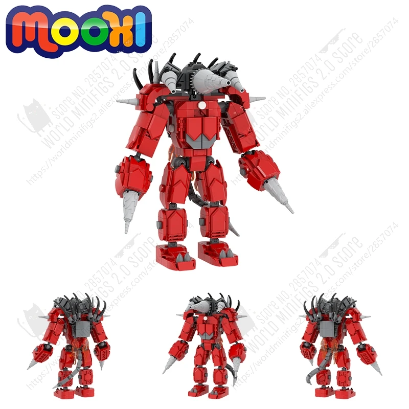 MOC1470 Game To WC Postavice Budova Bloky DIY Super Titan Electric Vŕtačka Muž Action Figula Model Model Hračky pre deti