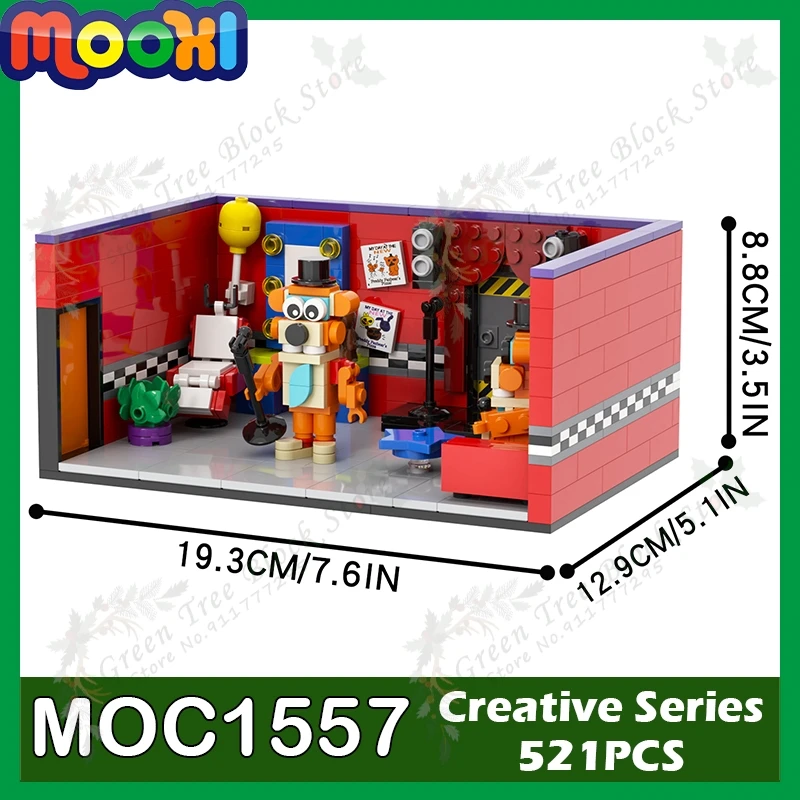 MOC1555 206ks Hororové hry Kreatívne stavebné bloky Set Room Scéna Model tehly Zhromaždenie DIY