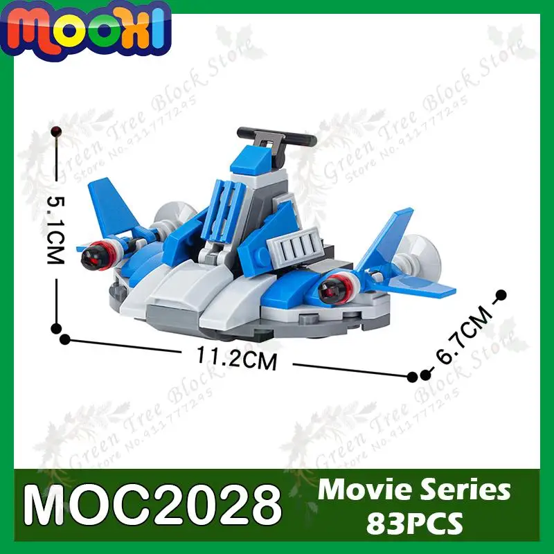 MOC2028 83ks Intervielárna séria kozmická loď Building Bucks Sci-Fi Movie dopravné lietadlá Model DIY montáž tehly pre deti