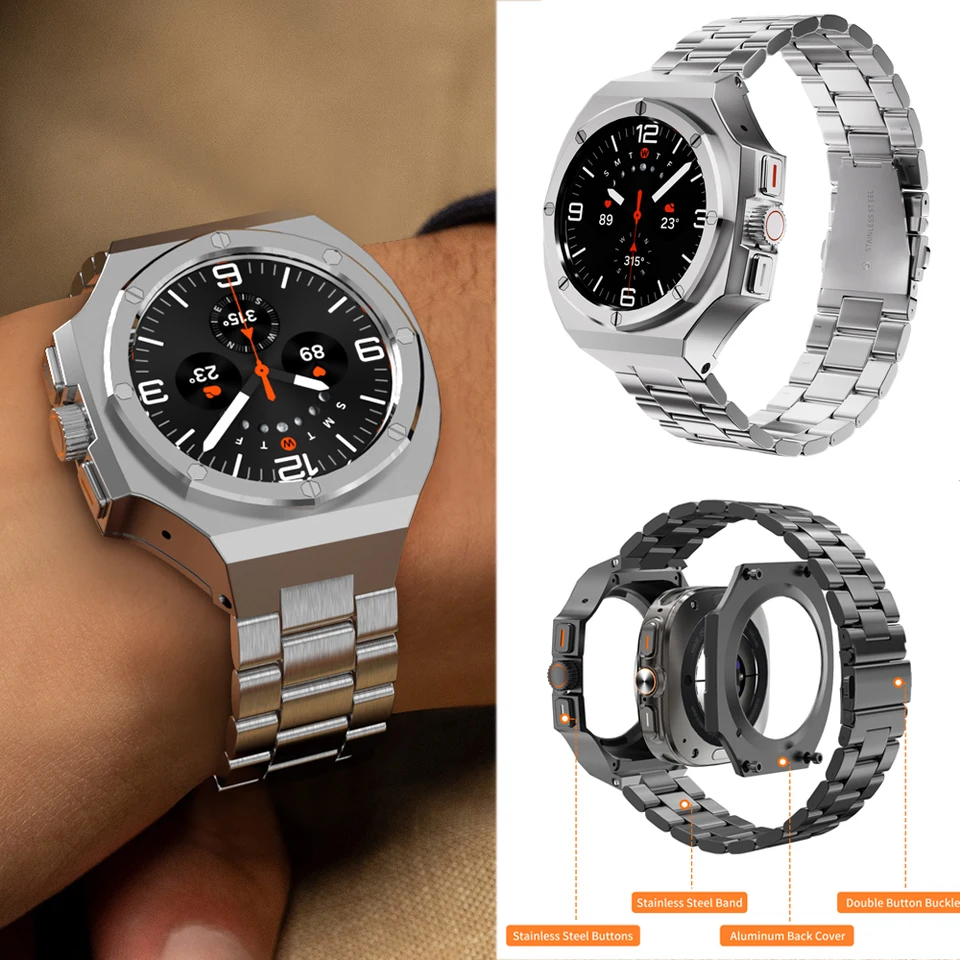 Mod Kits for Samsung Watch Ultra 47 mm metalové pásmo pre Samsung Galaxy Watch Ultra LTE 47 mm luxusné mužské náramky Príslušenstvo
