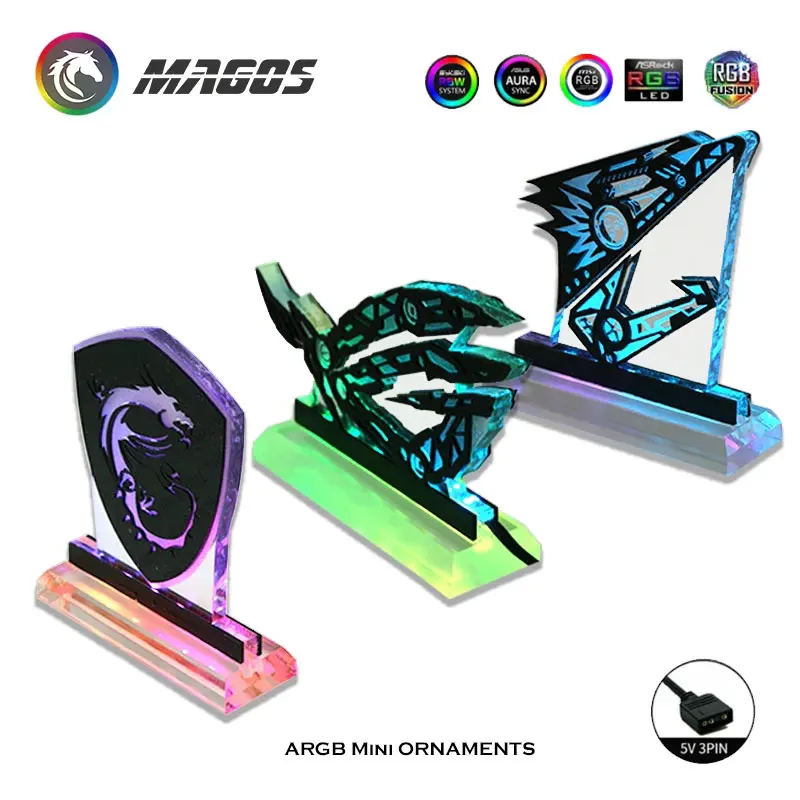 MOD počítačový hráč Ornamental Rog MSI AORUS Luminát podvozok podvozok dekorácie PC Príslušenstvo Personalizované 5V RGB M/B Sync