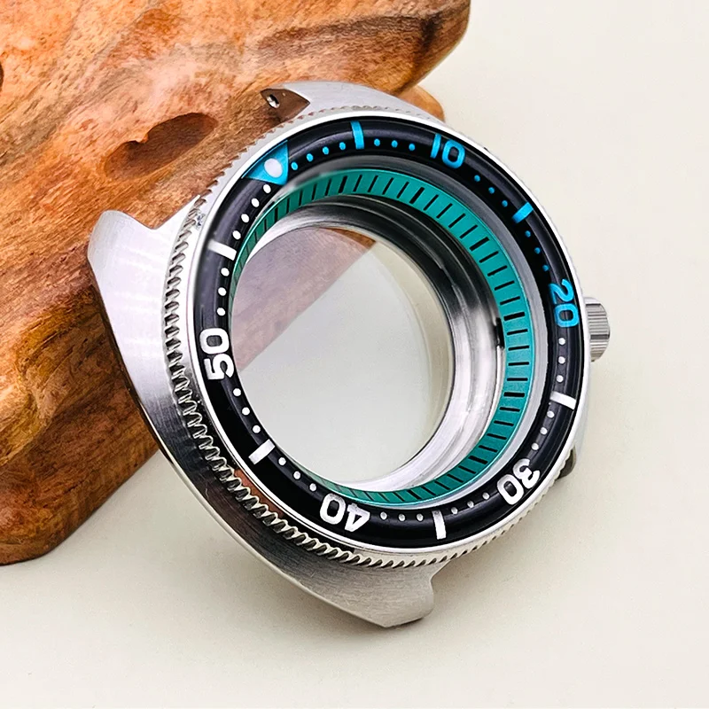 Mod Seiko 6105 Turtle Abalone Puzdro NH35 Nahraďte hodinové prípady Fit NH35 NH36 4R35 4R36 7S26 Pohyb Priehľadný chrbát Sapphire Case