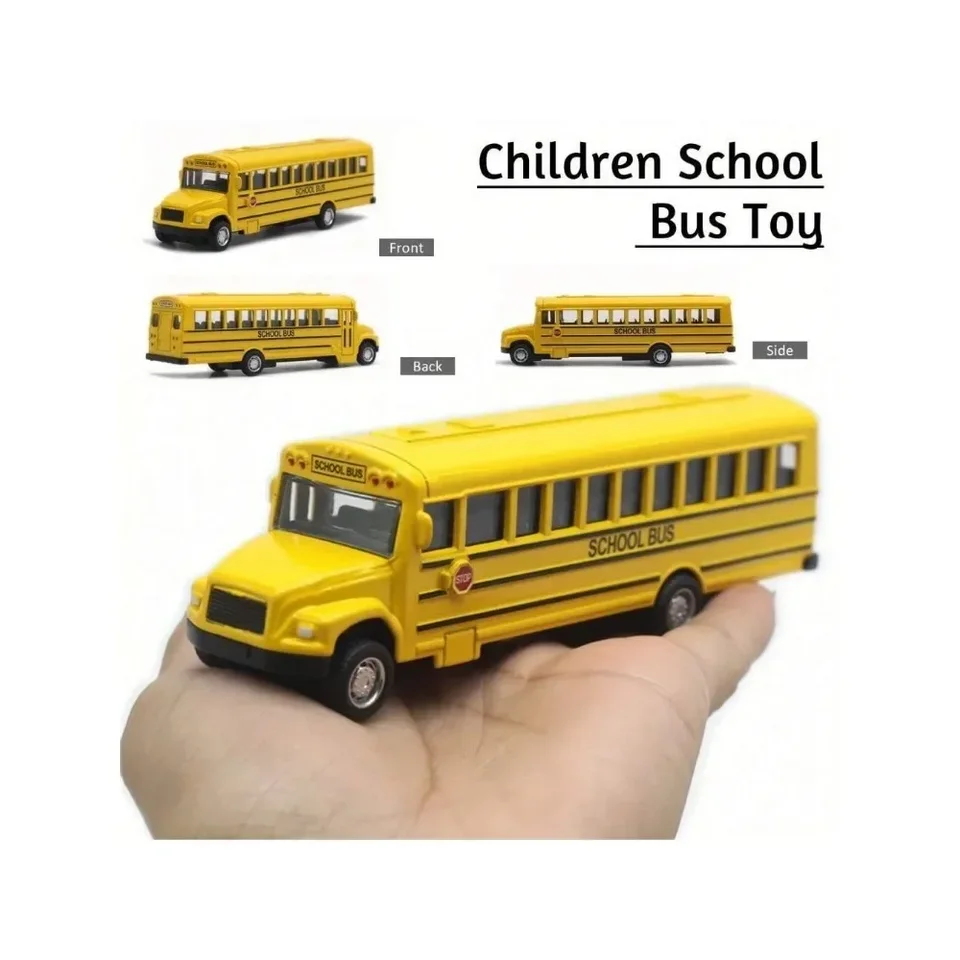 Model zliatiny školského autobusu, herná hračka bez batérií, 14 cm, malá veľkosť, auto nalievanie