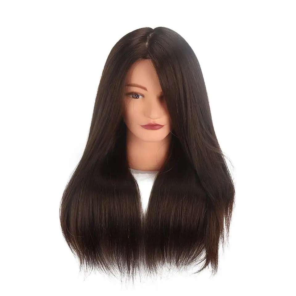 Modelový make -up a styling, kadernícky salónový štýl ručne, 100% realistické vlasové modely môžu byť vyžehlené, stočené a orezané.