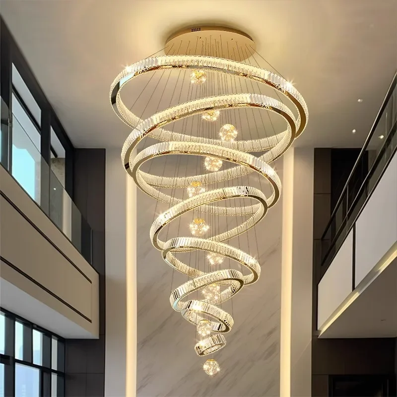 Moderná domáca dekorácia krištáľový luster, lampa schodi