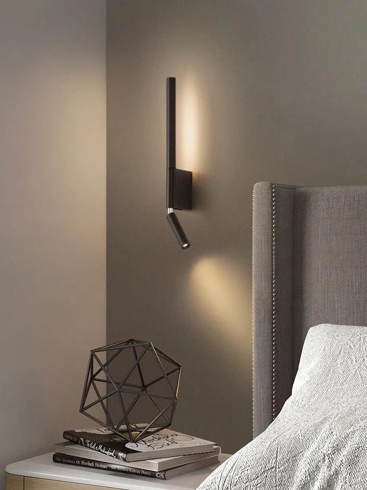 Moderná LED nástenná lampa 330 ° otočná nástenná lampa na čítanie lampy Hotel Hotel spálňa lôžko pozadie dekorácie nezávislý spínač