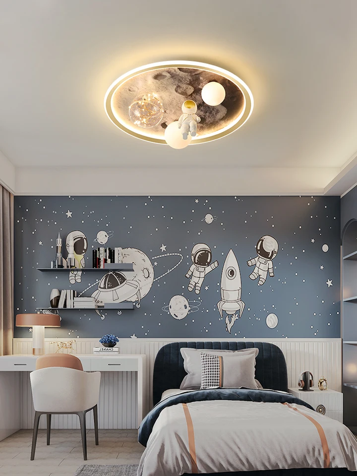 Moderná LED stropná lampa Nordic Design Art Cartoon Astronaut Luster Vhodný pre detskú izbu Boy Girl Bedroom Lamp 2023