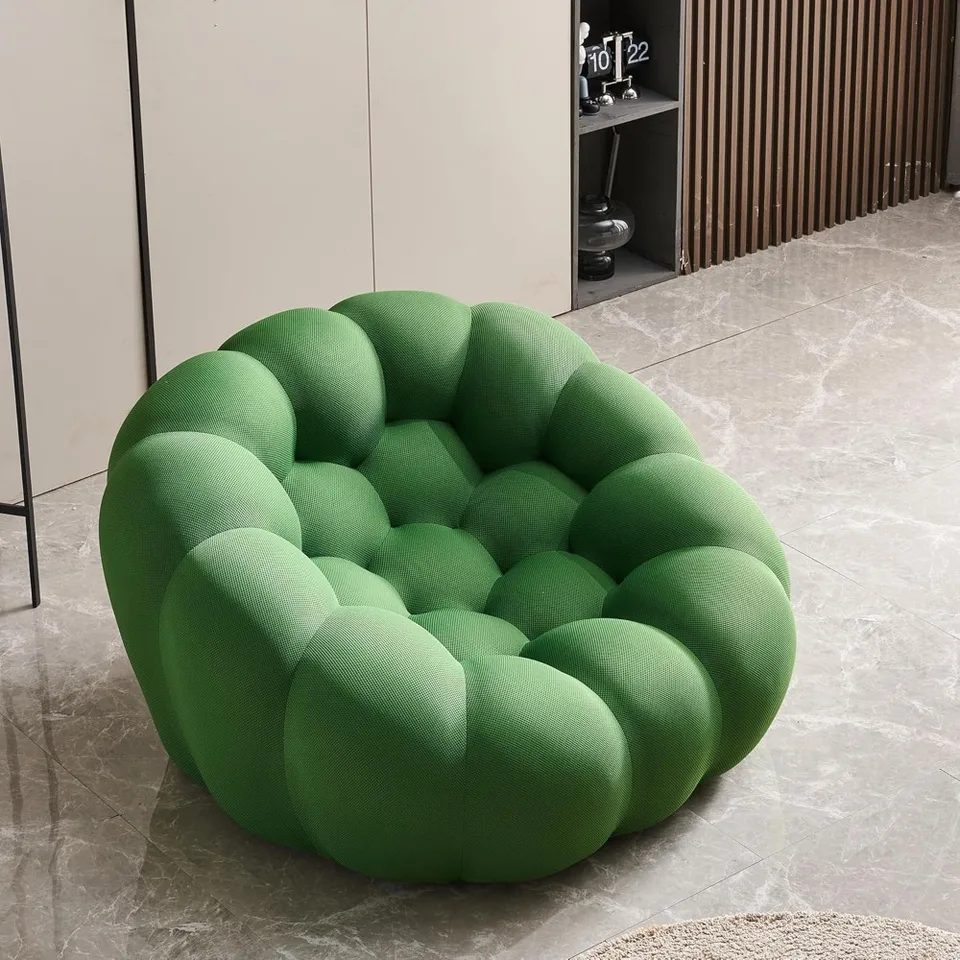 Moderná lenivá podlahová pohovka, čalúnená kresla Singe Singe Sofa Lounge, bublinové fazuľové vrecko na stoličku s 3D textilným materiálom