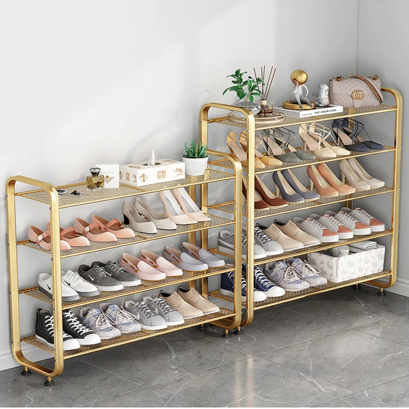 Moderná obuvová stojan lavica Balkónová chodba Multi-vrstvová železná rastlina kvetina stojany Storage Obývacia izba nábytok Vertikálna skrinka