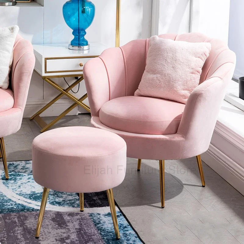 Moderná ružová obývacia izba Sofa Velvet spálňa gauč zakrivená podlaha lenivá luxusná pohovka Nordic Poltrone Da Salotto Spálňa nábytok