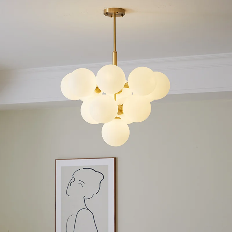 Moderná sklenená luster obývacia izba Spálňa Závesná lampa luxusný obchod francúzsky prívesok Svetlo pre domácu izbu dekor lesk