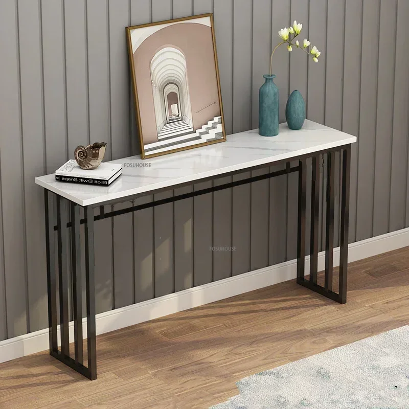 Moderné jednoduché zmarené železo Console Table Vstupné dvere Obývacia izba Skladovací stojan Konzola Konzola pre nábytok obývacej izby