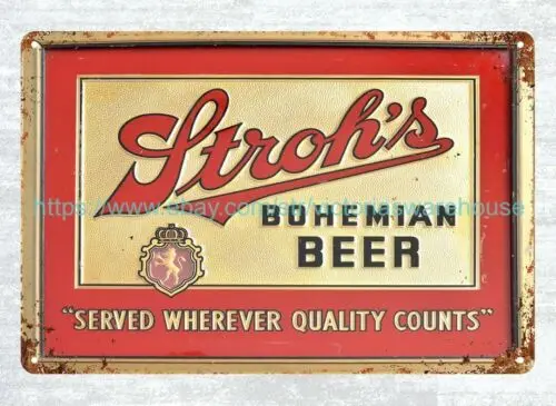 moderné kovové nástenné umenie dekor Stroh's pivo kovové plechové znaky