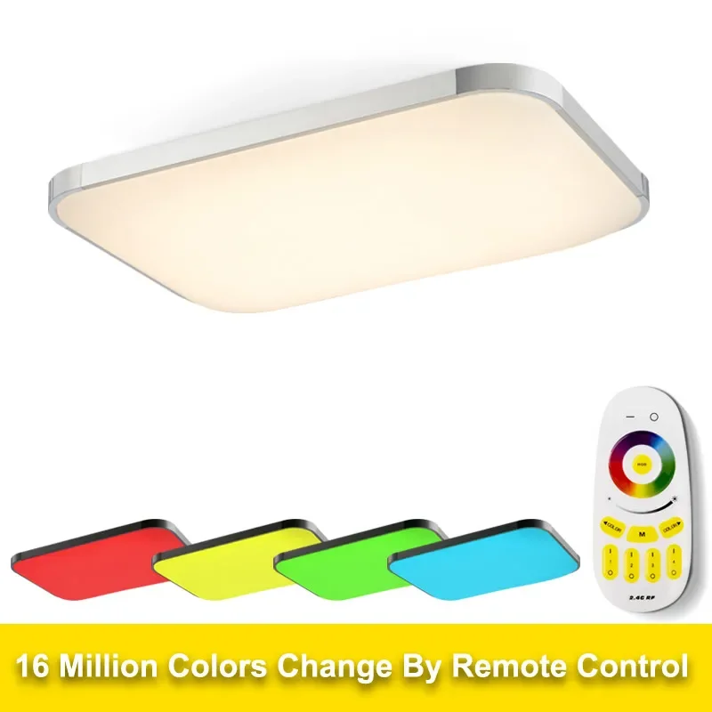 Moderné LED stropné svetlá lampa RGB pre obývaciu izbu posteľ 90-260V stmieva štvorcový flush Mount Strop LED PlafondLamp Kids