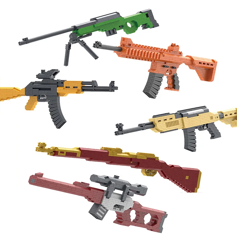 Moderné mesto Swat Commando Special Forces Vojenské zbrane stavebné bloky armáda vojakov figúrky policajné pištoľ AK Mini tehly hračky