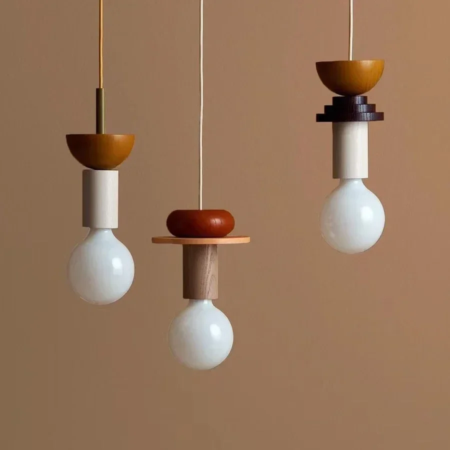 Moderné minimalistické drevo LED prívesok Lights Lights Kuchy