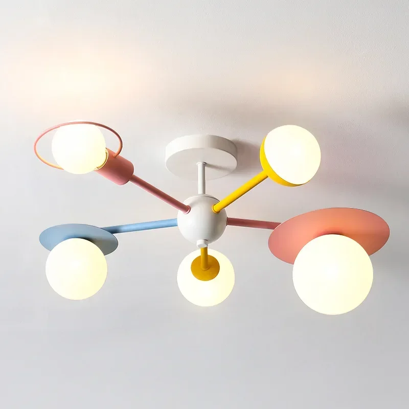 Moderné minimalistické farebné stropné lustre pre detskú izbu dekorácia viedla kreatívny chlapec dievčenský spálňu osvetlenie luster G9