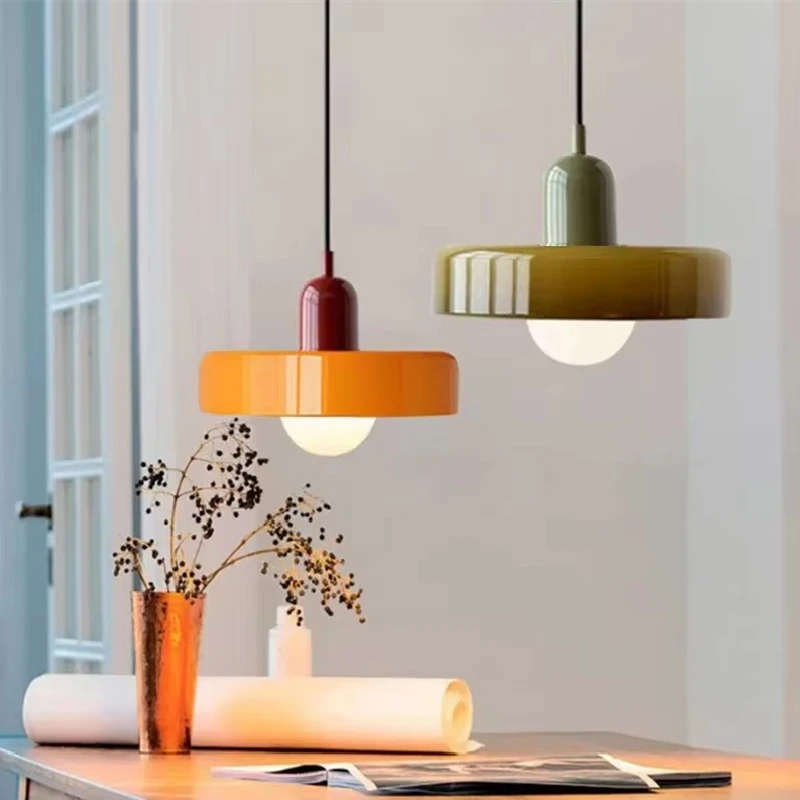 Moderné severské retro sklo luster domáce dekorácie osvetlenie svietidla pre obývaciu izbu Kuchyňa Kuchyňa zavesená lampa salón E27