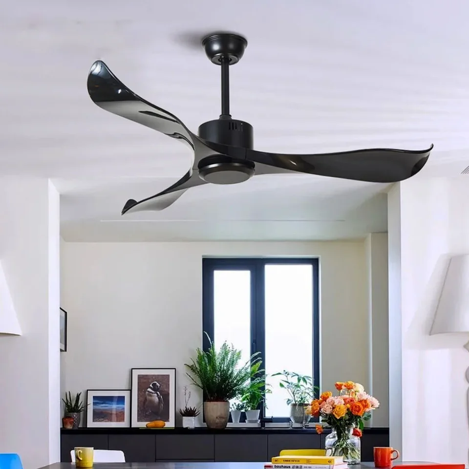 Moderné stropné ventilátory bez ľahkého diaľkového ovládača biela plastová čepeľ spálňa 220V stropný ventilátor Ventilatur de Plafond