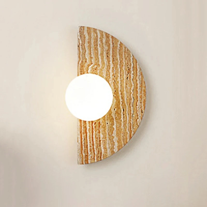 Moderné teplé a jednoduché vetrové žlté jaskyne kamenné nástenné lampa Mesačný tok európsky domáci pobyt spálňa pozadie dekorácie svetlo LED 5W LED